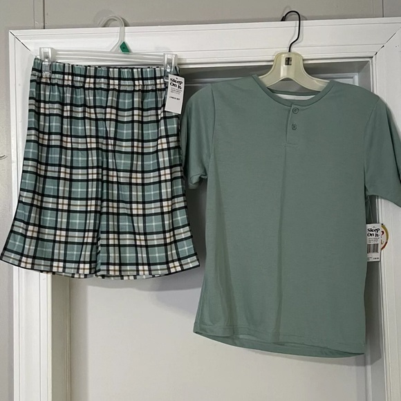 Sleep On It Girls T-shirt and Shorts w/ Top Pajama Set Mint Green Size L 12-14 - Picture 1 of 3
